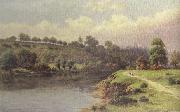William henry mander A Stroll along the Riverbank (mk37) oil painting